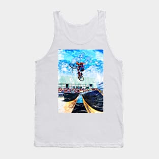 BMX Competition Silhouette.For BMX lovers. Tank Top